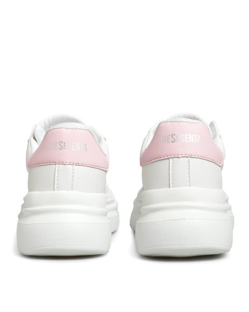Tenis Chunky Blanco Talón Rosa 1259